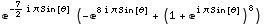 e^(-7/2 i π Sin[θ]) (-e^(8 i π Sin[θ]) + (1 + e^(i π Sin[θ]))^8)