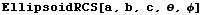 EllipsoidRCS[a, b, c, θ, φ]
