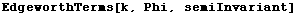 EdgeworthTerms[k, Phi, semiInvariant]