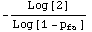 -Log[2]/Log[1 - p _ fa]
