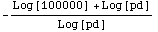 -(Log[100000] + Log[pd])/Log[pd]