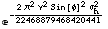 e^(-(2 π^2 ν^2 Sin[φ]^2 σ _ h^2)/22468879468420441)